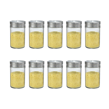Clear Glass Spice Container Set