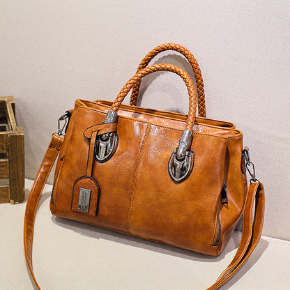 Premium Wax Leather Tote Handbag