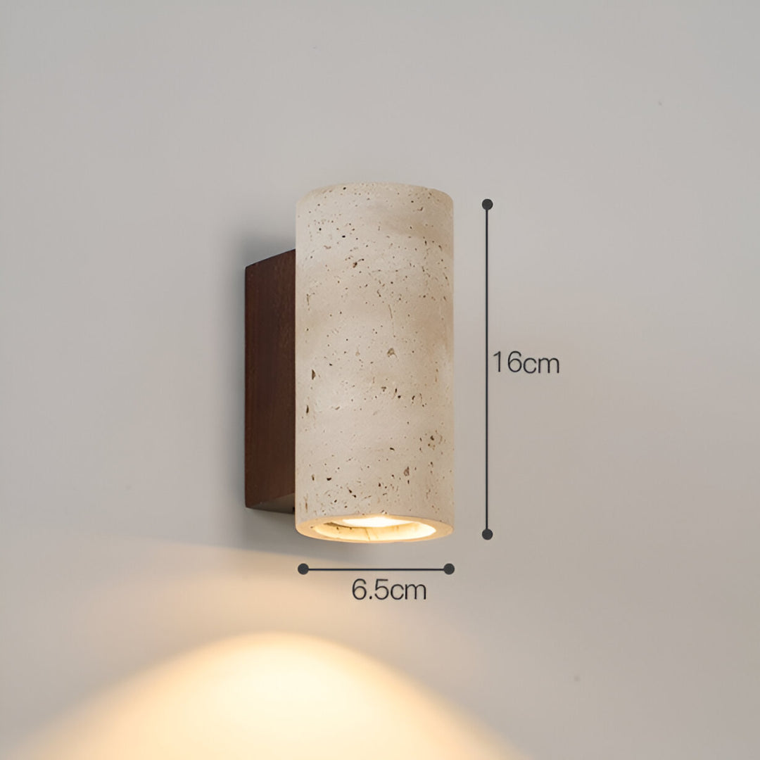 Natural Stone Wall Light in Minimalist Tube Design