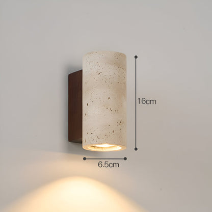 Natural Stone Wall Light in Minimalist Tube Design
