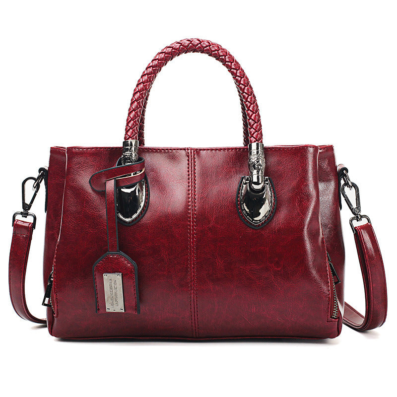 Premium Wax Leather Tote Handbag