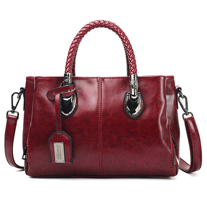 Premium Wax Leather Tote Handbag