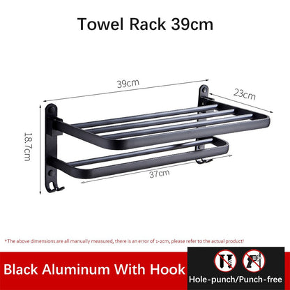 Space Saving Foldable Bathroom Towel Holder - Befez