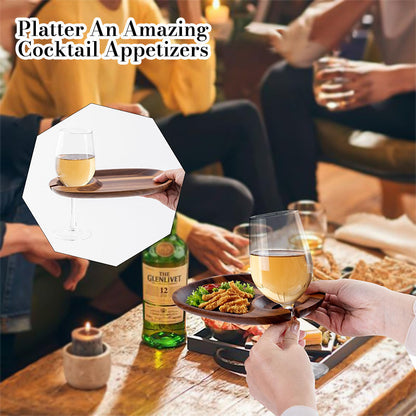 Stylish Appetizer Plate with Wine Cup Holder