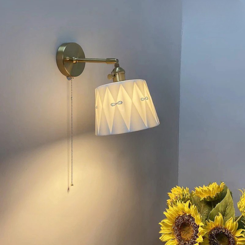 Vintage Style Japanese Wall Light with Switch