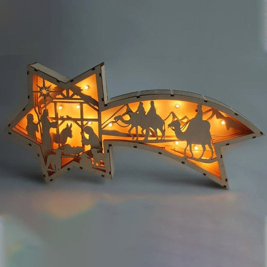 Befez | Traditional Wooden LED Xmas Star Lamp - Befez