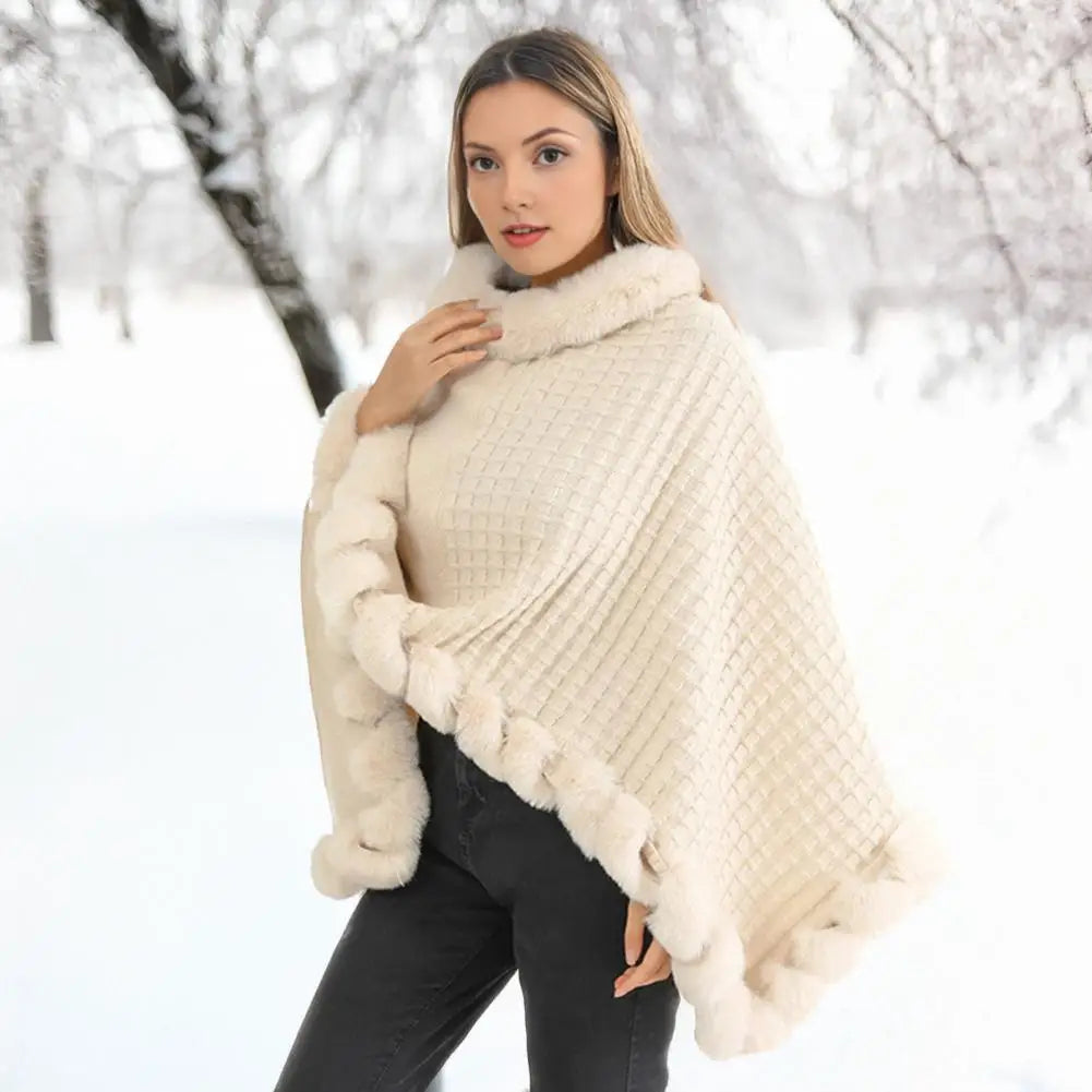 Soft Faux Fur Wrap Cape for Ladies - Befez