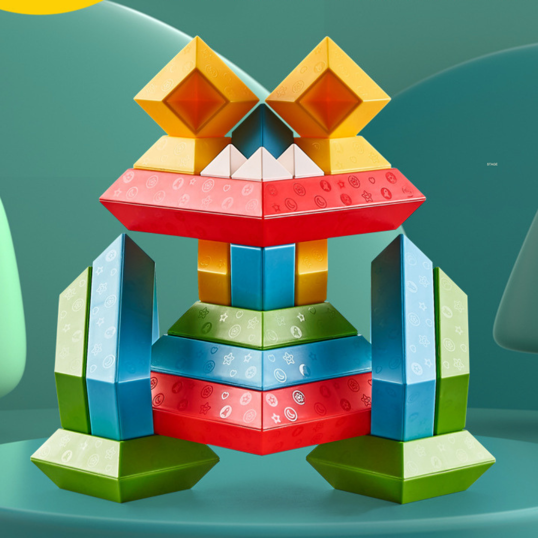Colorful Kids Stacking Blocks