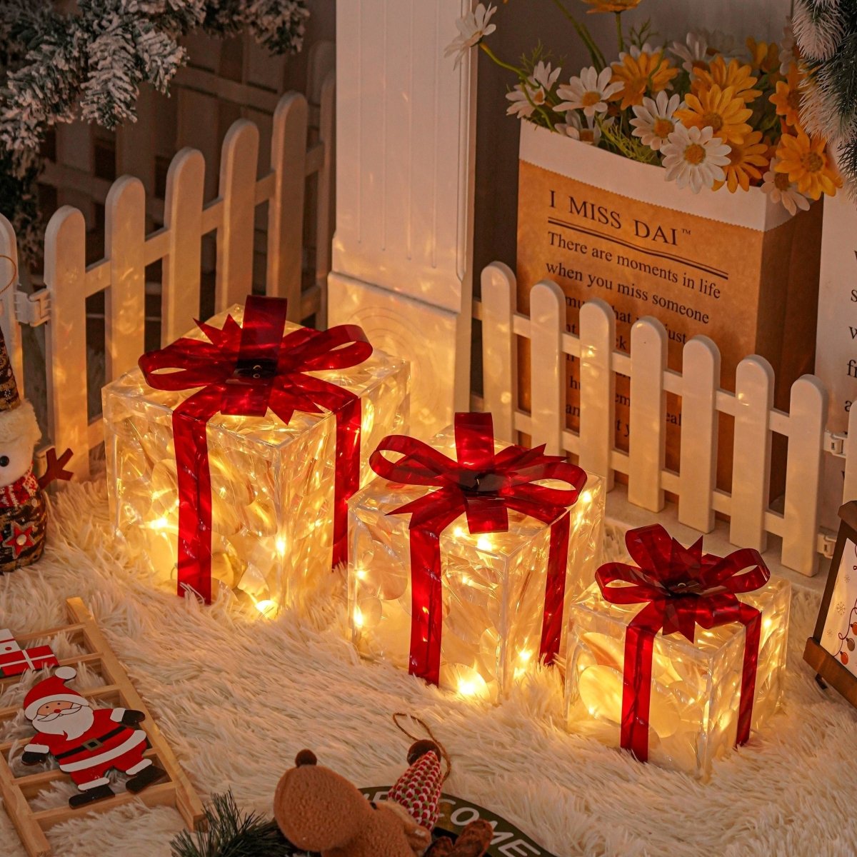 Bright Christmas Gift Boxes Set of 3
