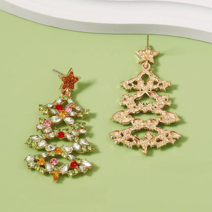 Sparkly Xmas Tree Stud Earrings with Glitter