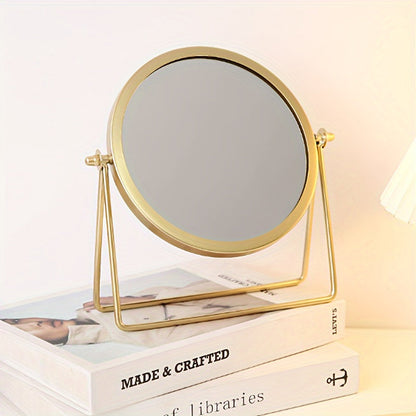 Classic Round Makeup Mirror with Metal Stand