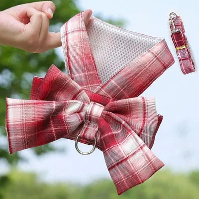 Cute Dog Harness with Bow Tie