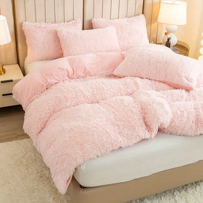 Cozy Soft Plush Duvet Cover Set with Zipper