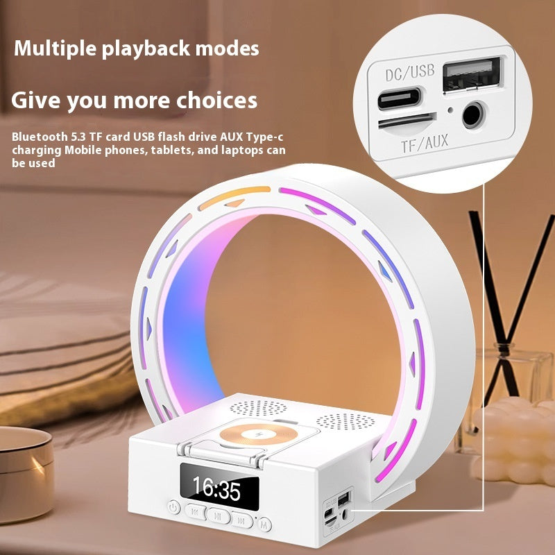 Wireless Speaker Lamp with USB Charger and Clock