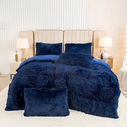 Cozy Soft Plush Duvet Cover Set with Zipper