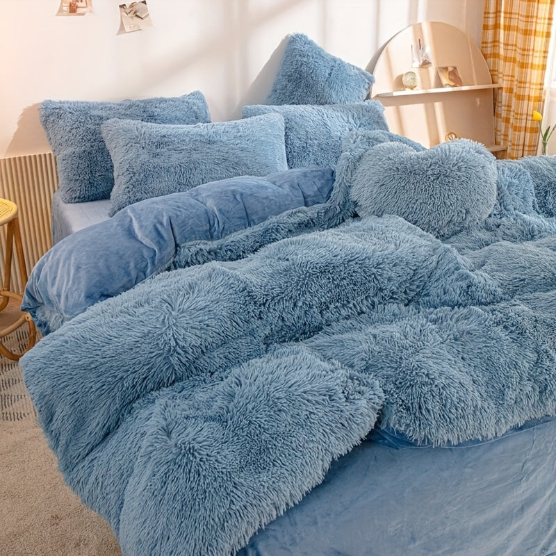 Soft Plush Duvet Cover Set for Cozy Bedding