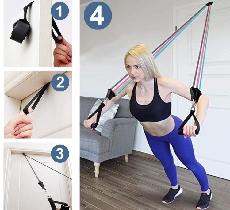 Premium Fitness Resistance Bands Set with Handles & Anchor