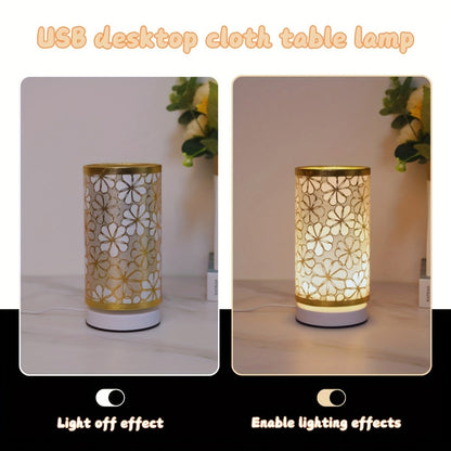 Bright USB Desk Lamp in Silver Cylinder Base