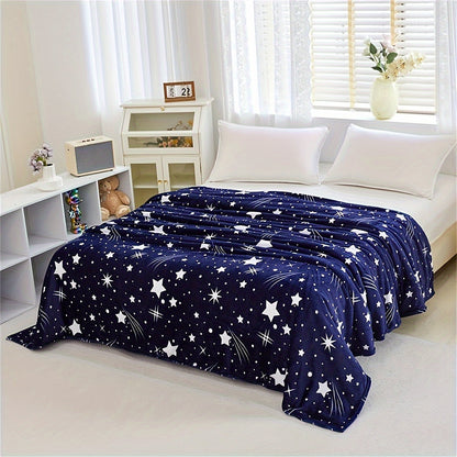 Cozy Fleece Throw Blanket with Galaxy Print
