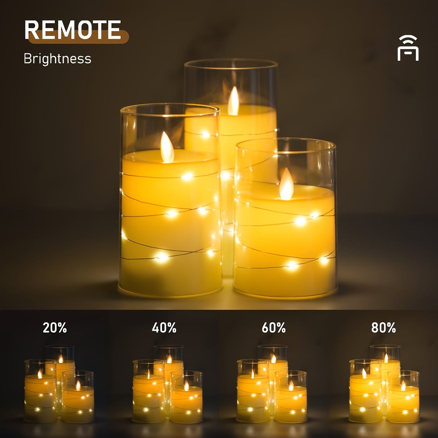Warm Ambient LED Candle Set with Remote