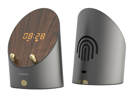 Compact Wireless Desktop Speaker with Clock and Phone Stand