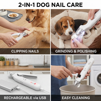 Pet Nail Trimmer & Grinder - Quiet Rechargeable Grooming Tool