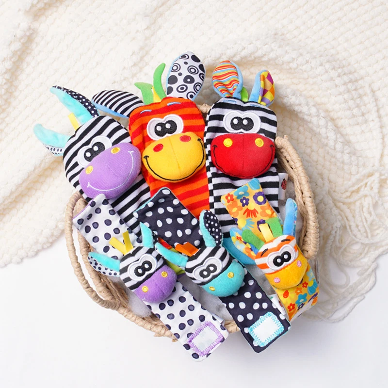 Colorful Baby Rattle Toy and Cozy Socks Set