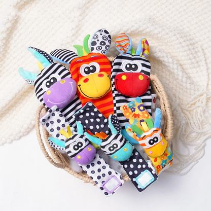 Colorful Baby Rattle Toy and Cozy Socks Set