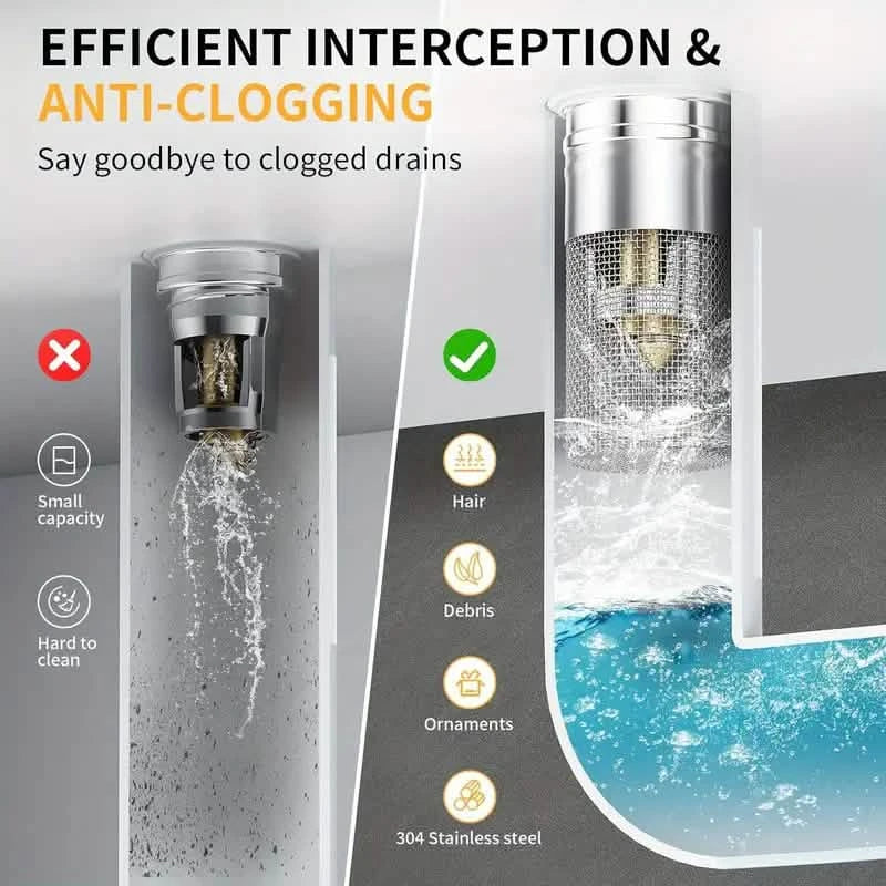 2-Pack: Easy Clean Sink Plugs with Metal Filter