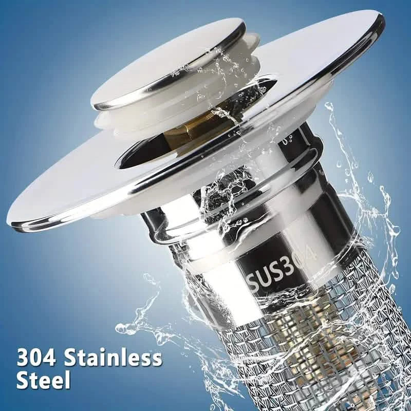 2-Pack: Easy Clean Sink Plugs with Metal Filter