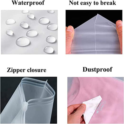 Clear Reusable Storage Bags 20-Pack Plastic Clothes Sleeves