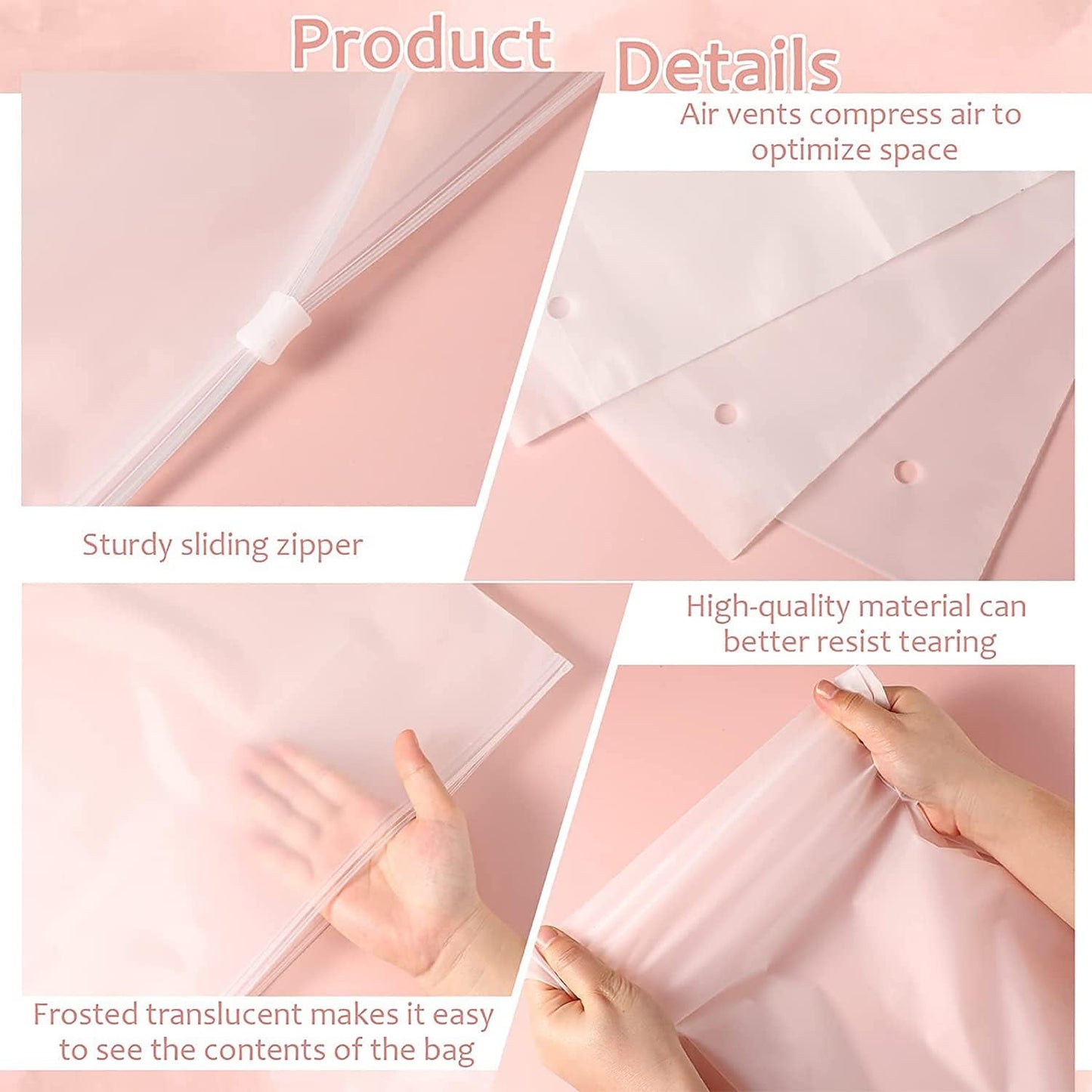 Clear Reusable Storage Bags 20-Pack Plastic Clothes Sleeves