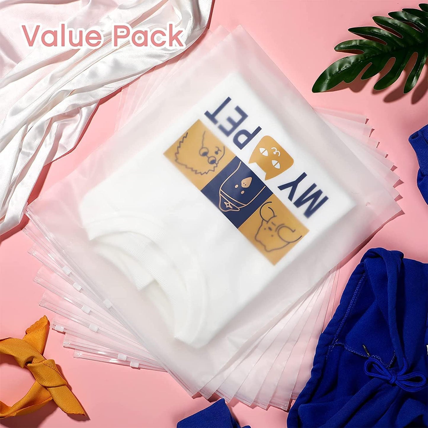 Clear Reusable Storage Bags 20-Pack Plastic Clothes Sleeves