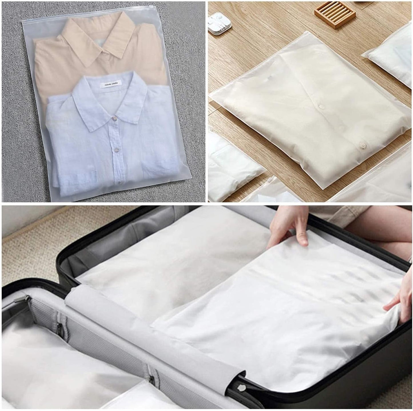 Clear Reusable Storage Bags 20-Pack Plastic Clothes Sleeves