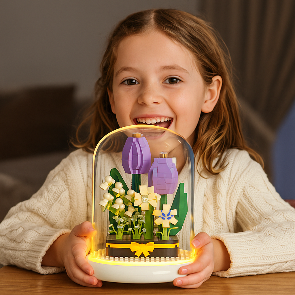 Beautiful Glass Flower Decoration Block - Befez