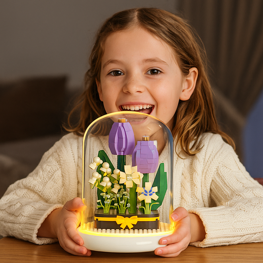 Beautiful Glass Flower Decoration Block - Befez