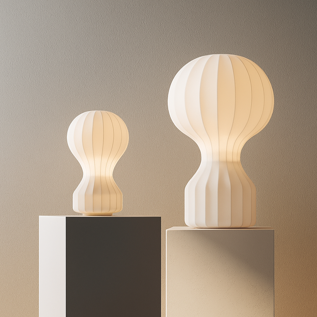 Soft Glow Silk Table Lamp – Warm White LED Light