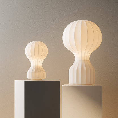 Soft Glow Silk Table Lamp – Warm White LED Light