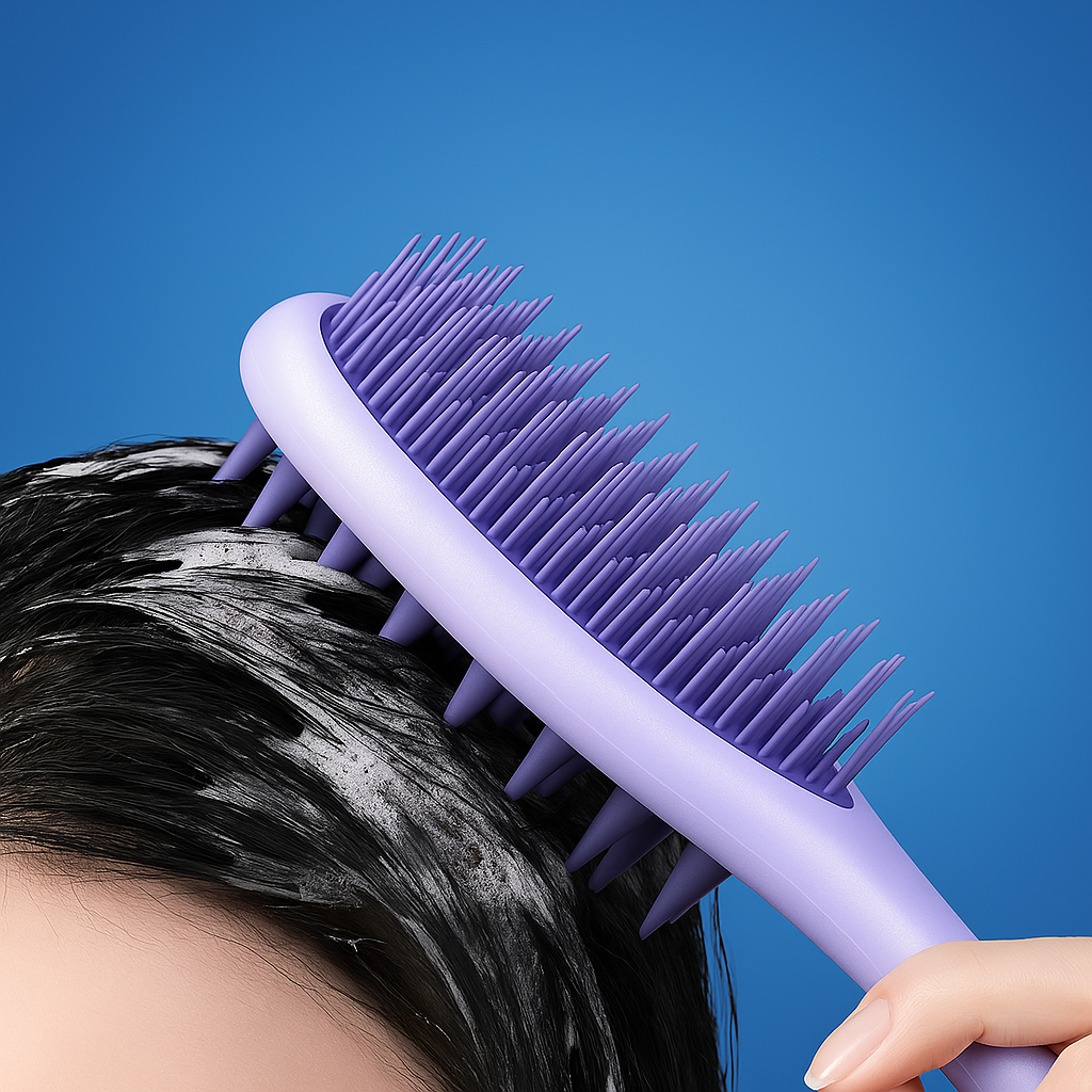Gentle Hair Brush - Soft Scalp Massager for Oily Hair