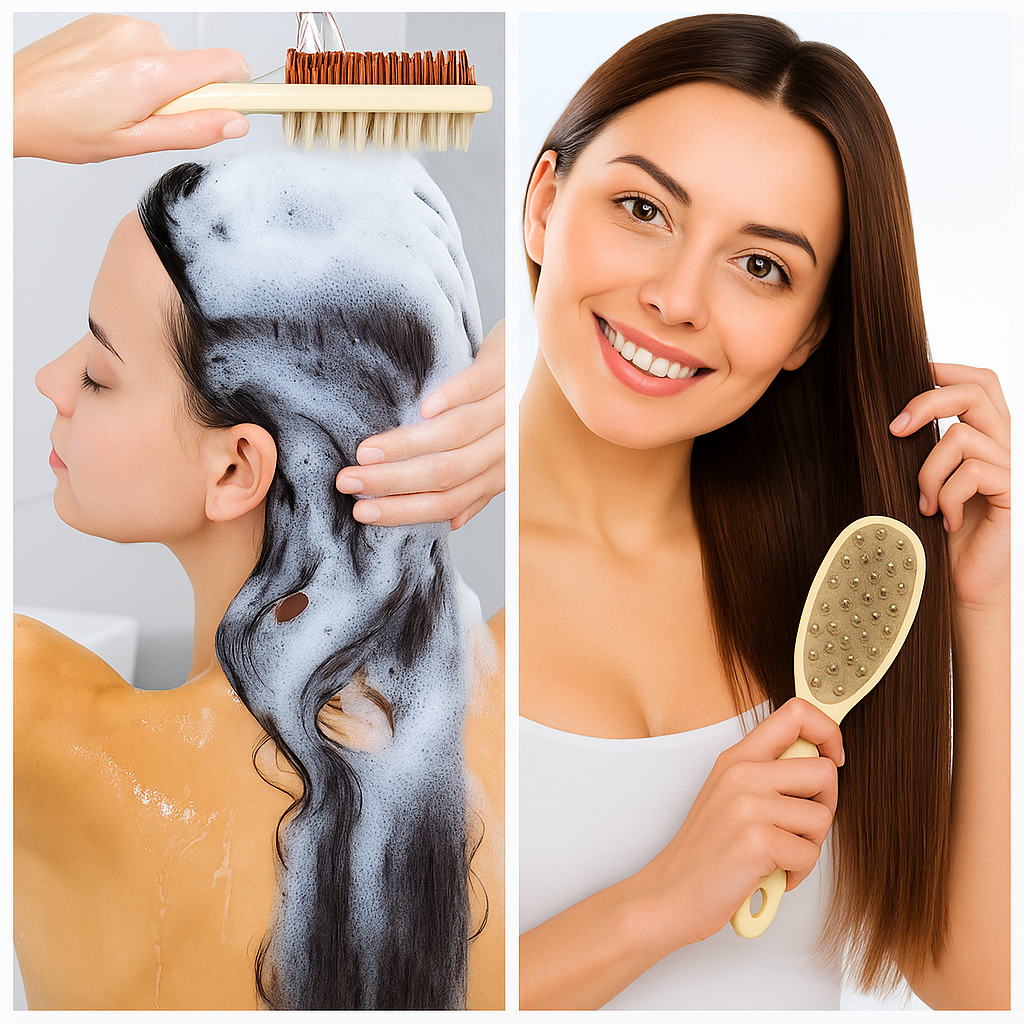 Gentle Hair Brush - Soft Scalp Massager for Oily Hair