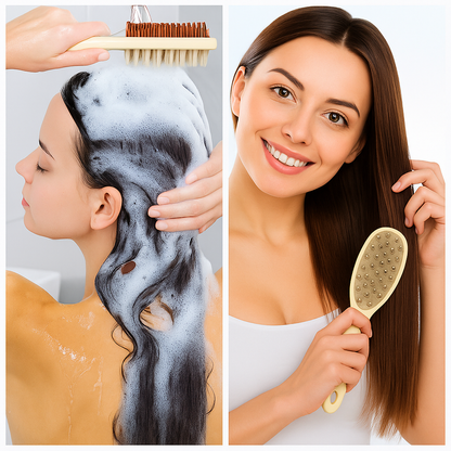 Gentle Hair Brush - Soft Scalp Massager for Oily Hair