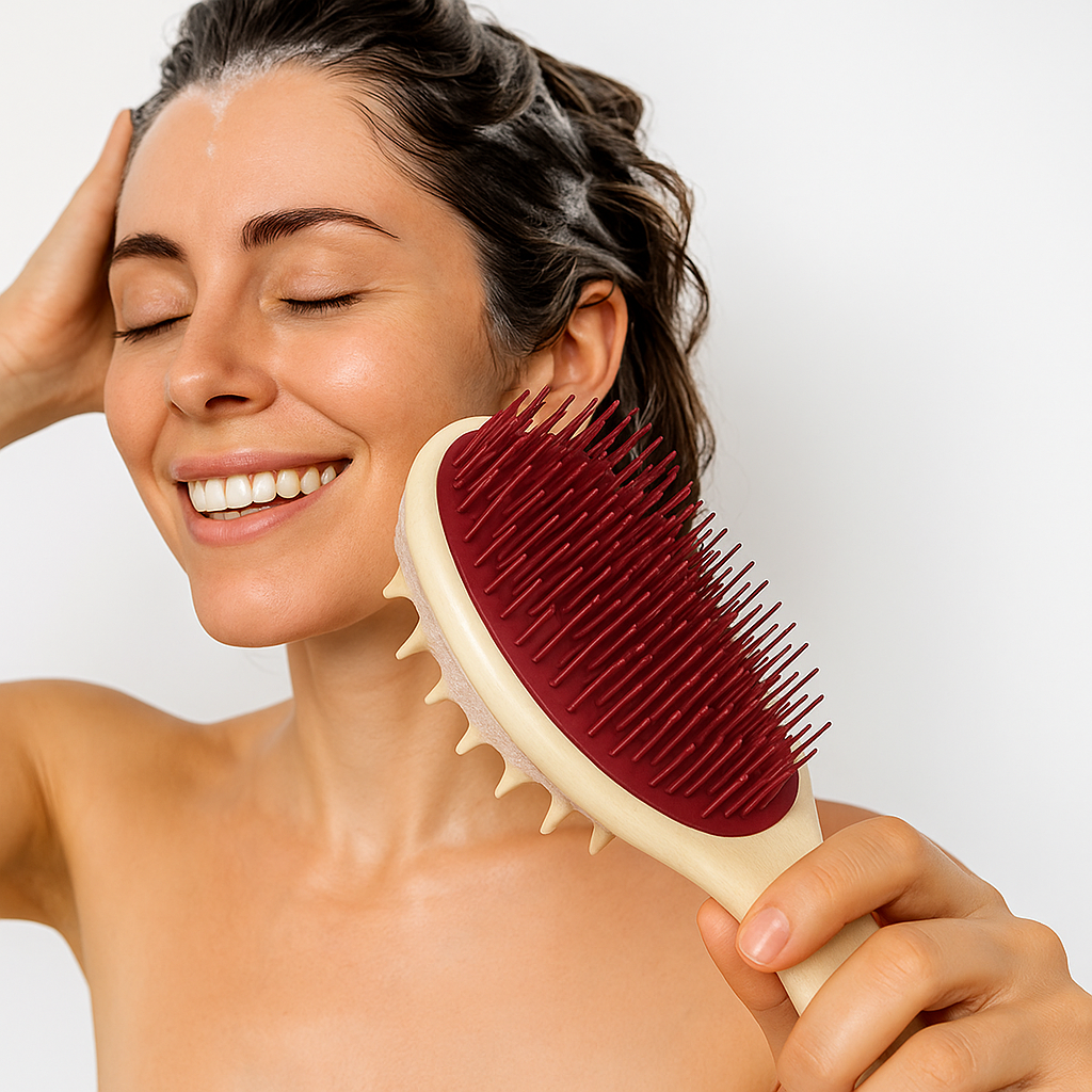 Gentle Hair Brush - Soft Scalp Massager for Oily Hair