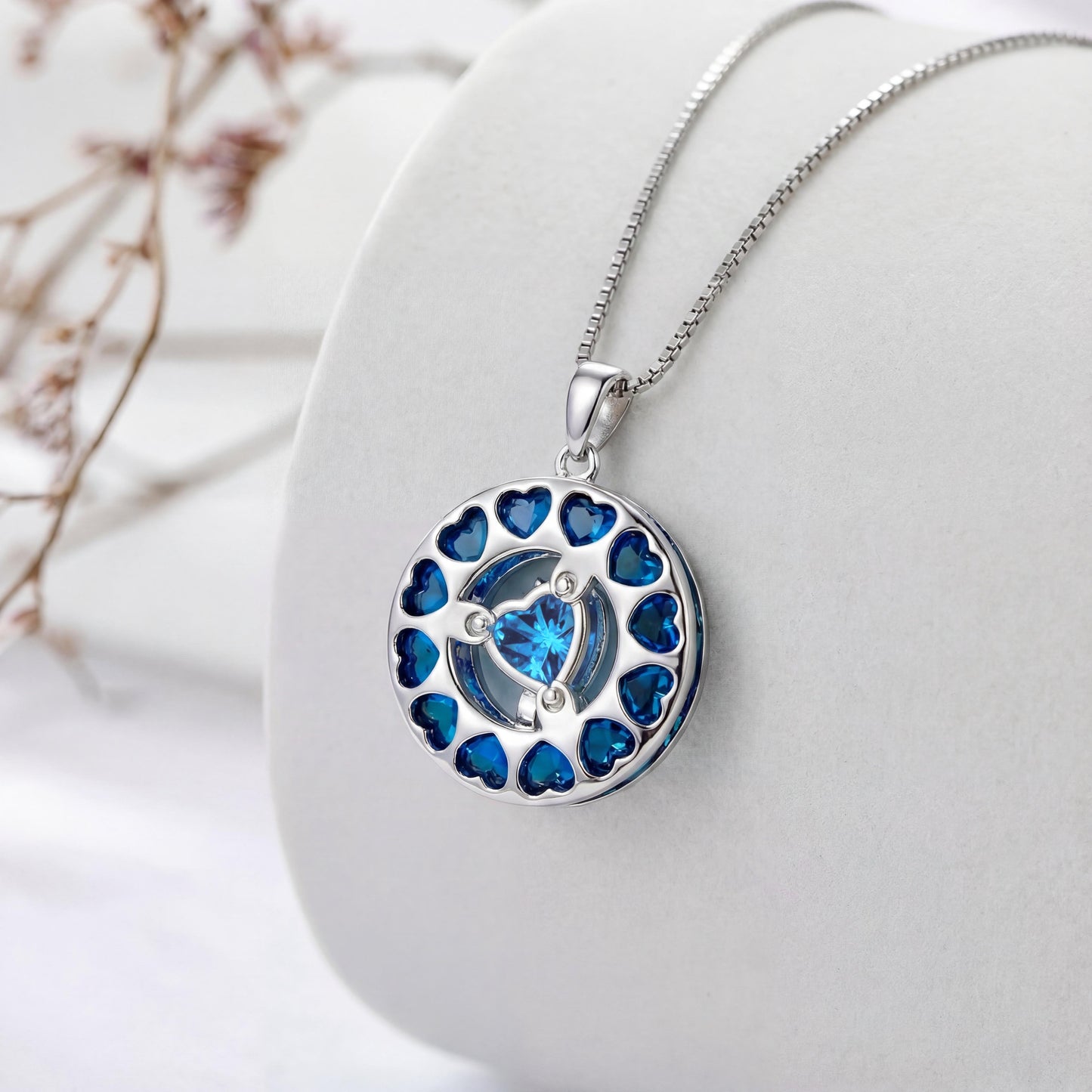 Luxurious Gold Birthstone Moon Necklace