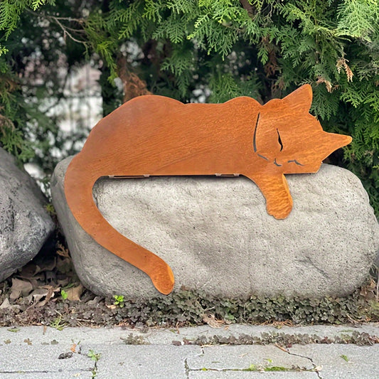Adorable Outdoor Cat Statue Rustic Weatherproof Garden Decor - Befez