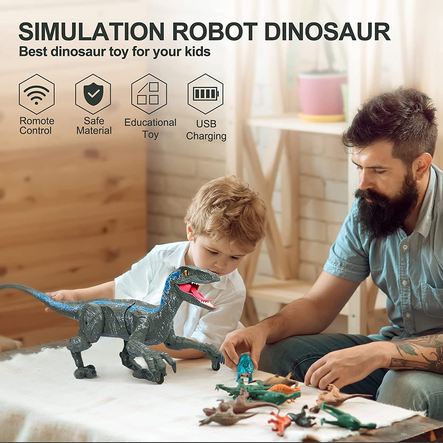 Remote Control Realistic Dinosaur Toy Velociraptor