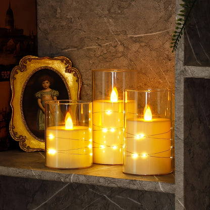 Warm Ambient LED Candle Set with Remote
