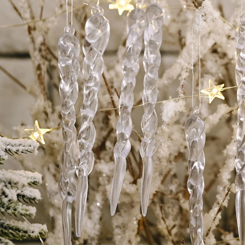Befez | 12Pcs Snowy Hanging Christmas Icicle Decorations