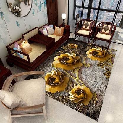 Stylish 3D Pattern Rug, Durable Polypropylene Floor Mat