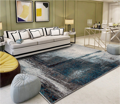 Vibrant Colorful Living Room Rug Non Slip Pet Friendly