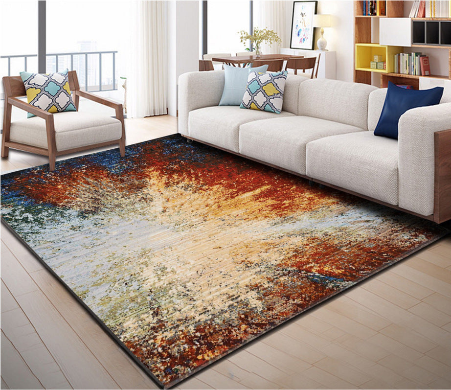 Vibrant Colorful Living Room Rug Non Slip Pet Friendly